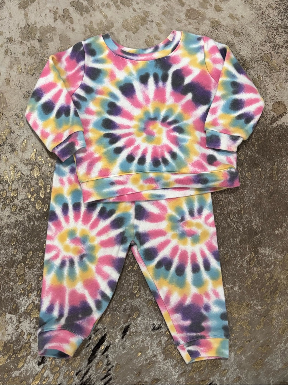 Garanimals Kids Tie-Dye Pajama Set - Pink, Yellow, Blue, Purple, White